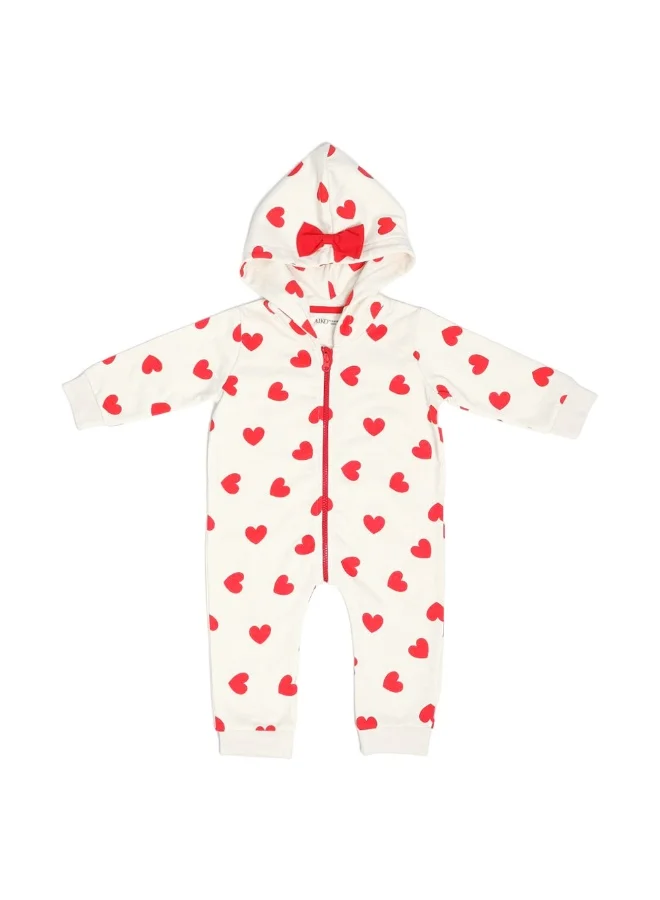 ايكو AIKO-Infant Cute Heart Design Hooded Onsie