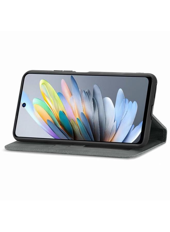 إيروريكس جراب هاتف من الجلد المغناطيسي بتصميم كلاسيكي لهاتف ZTE Blade A75 4G - Image 4