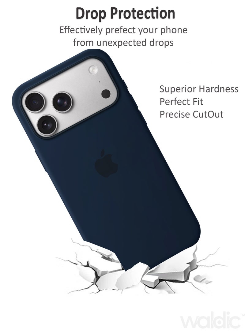 ولديك جراب فاخر لهاتف Apple iPhone 17 Pro Max | غطاء سيليكون فاخر مصمم خصيصًا لهاتف Apple iPhone 17 Pro Max | جراب Apple iPhone 17 Pro Max مع حماية من الكاميرا والسقوط، جراب خلفي رفيع واقٍ لهاتف Apple iPhone 17 Pro Max - أزرق داكن - Image 3