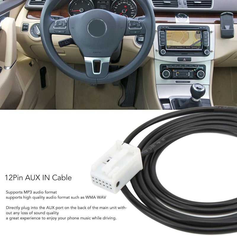 ويوبلز محول كابل موسيقى AUX، محول سلك كابل AUX IN للسيارة، منفذ خلفي 12 سنًا لأجهزة RCD510 وRCD310 وRCD300 وRNS510 إلى أجهزة NVF 230 وNAF231 - Image 5