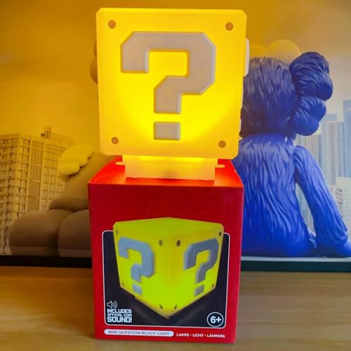 Rehenbsem Super Bro Question Block Night Light,Question Mark Block Decorate Table Lamp with USB Power Cable, Yellow LED Night Lamp Box with Game's Gold Coin Sound Effects Party Gift - Image 4