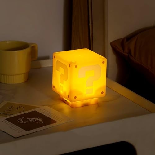 Rehenbsem Super Bro Question Block Night Light,Question Mark Block Decorate Table Lamp with USB Power Cable, Yellow LED Night Lamp Box with Game's Gold Coin Sound Effects Party Gift - Image 5