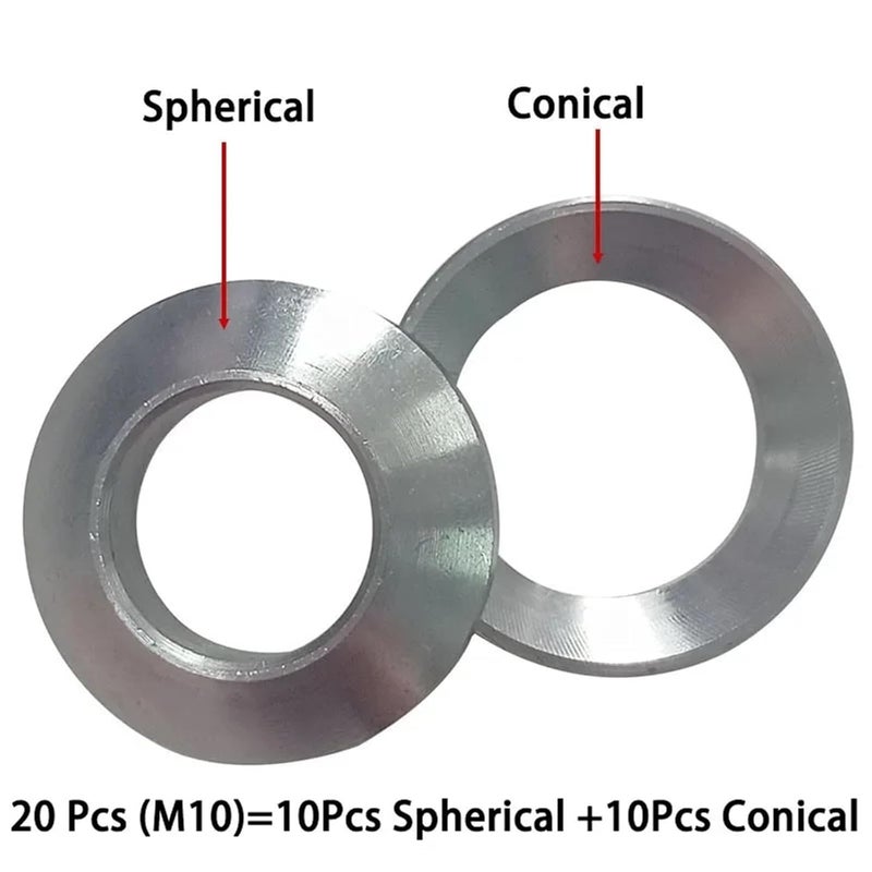 Countersunk Washers Solid Conical Countersunk Stainless Steel Washer Spherical Gasket Concave Convex Cone Carbon Spacers(M12 20Pcs Stainless) - Image 2