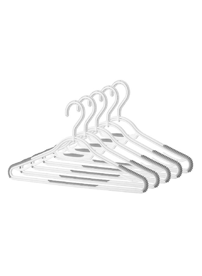 Whitmor 5-Piece Slim Sur-Grip Hanger Set with Pivot Hooks White and Grey 43.51 x 20.5 x 0.8 cm 6672-9037-5-PG - Image 1