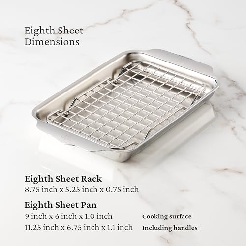Hestan OvenBond Provisions TriPly Stainless Steel 2Piece MiniEighth Sheet Pan Rack Set 6 x 9 - Image 3