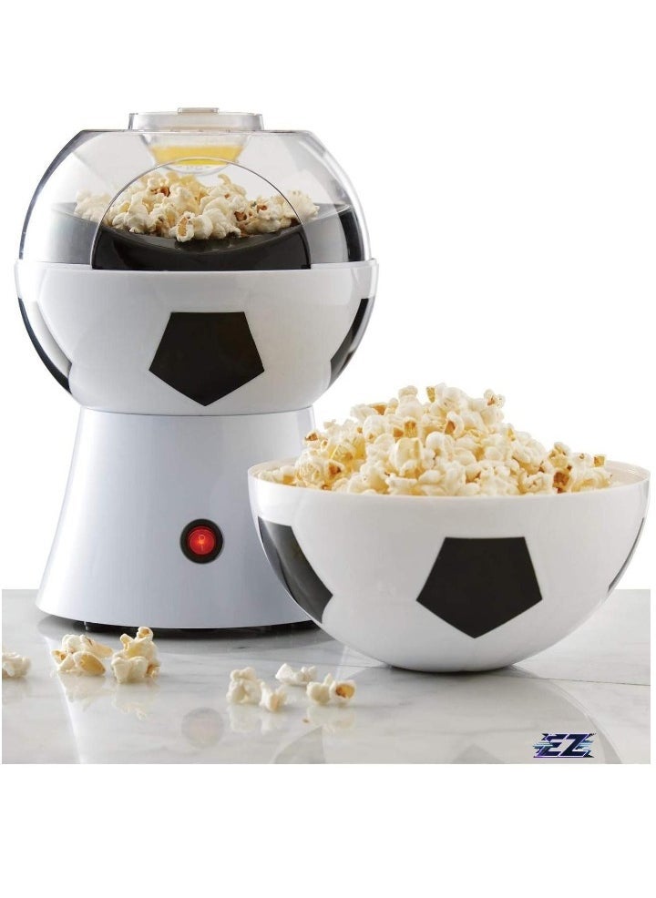 ELTRAZONE Popcorn Machine 1200W – Electric Hot Air Popcorn Maker, Popcorn in 2 Minutes, Oil-Free & Grease-Free, Easy to Clean – Football Edition Design for Healthy, Quick Snacks - Image 1
