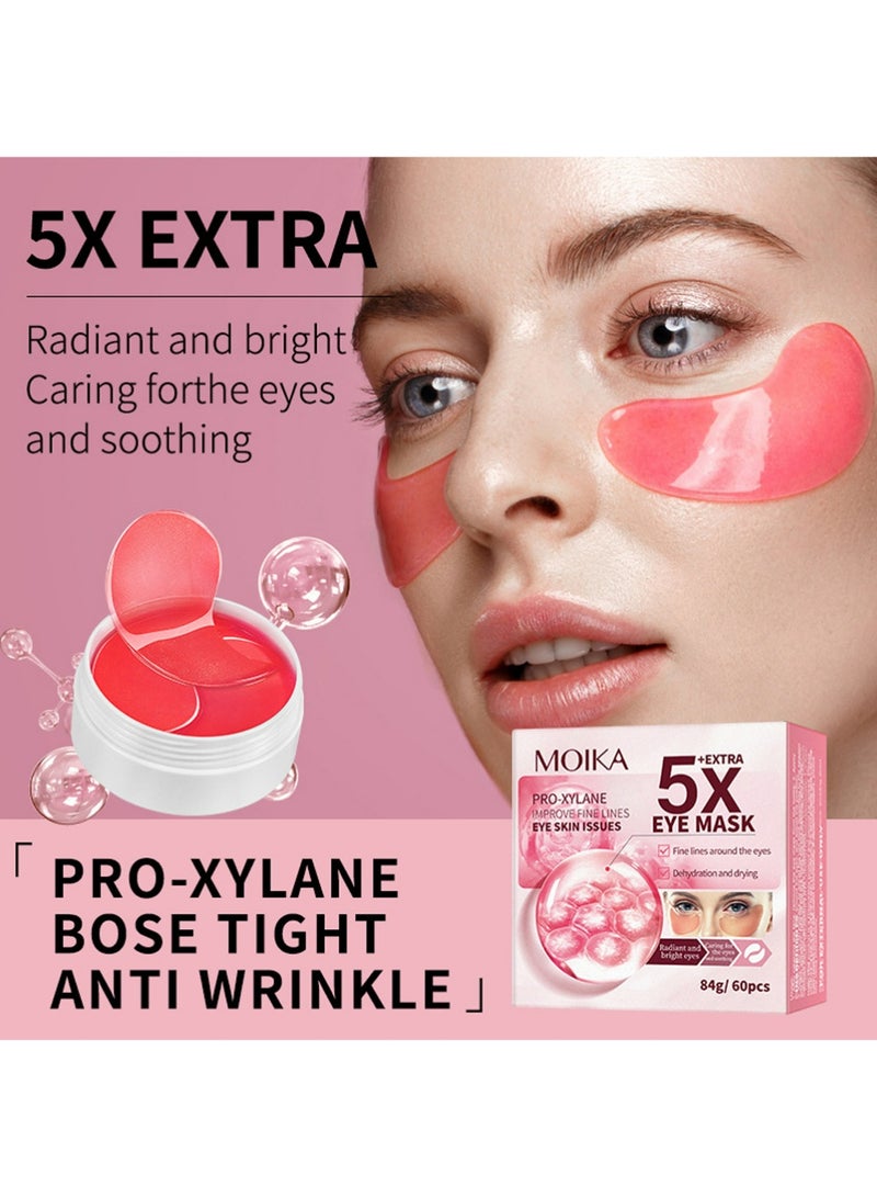 MOIKA 3 boxes Peptides Hydra-Gel Eye Patches for Dark Circles and Puffy Eyes, Reduce Under Eye Bags and Smooth Wrinkles, Anti-Aging, Eye Skin Care Pads With Soluble Collagen and Peptides - Image 3