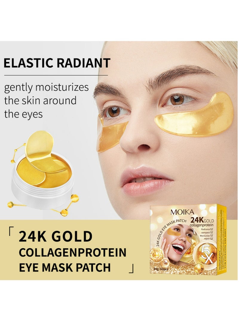 MOIKA 3 boxes Peptides Hydra-Gel Eye Patches for Dark Circles and Puffy Eyes, Reduce Under Eye Bags and Smooth Wrinkles, Anti-Aging, Eye Skin Care Pads With Soluble Collagen and Peptides - Image 4
