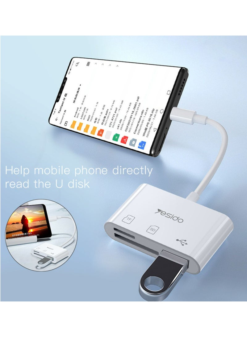 يسيدو GS16 فتحة بطاقة SD عالية الجودة من النوع C إلى USB 3.0 TF ومحول OTG للشحن السريع PD - Image 5