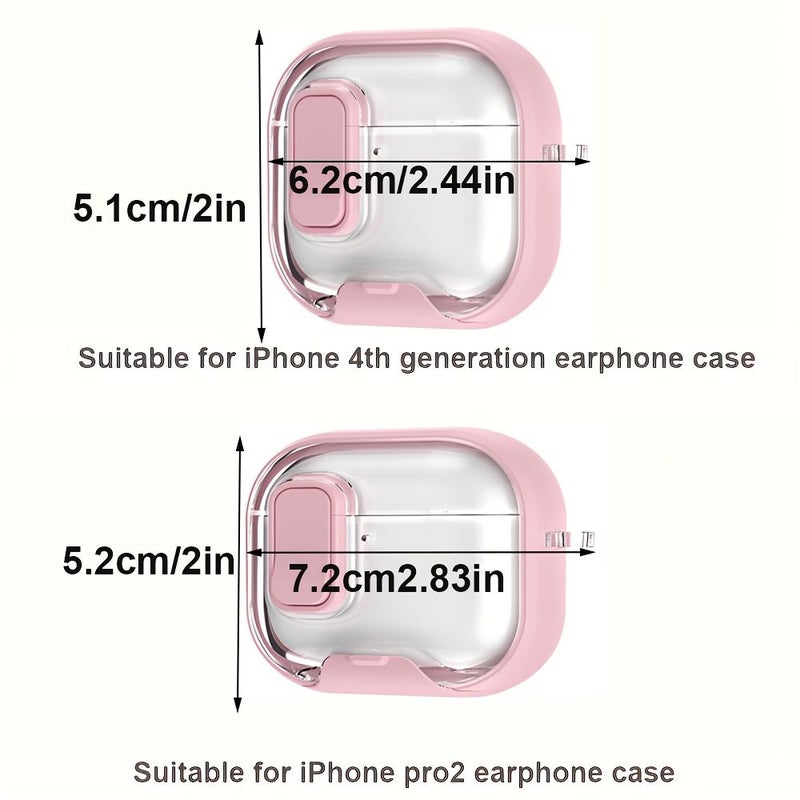 Pink Transparent Protective Shell Case For Airpods Pro And Pro 2 2025 - Image 2
