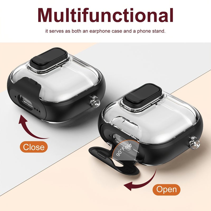 Pink Transparent Protective Shell Case For Airpods Pro And Pro 2 2025 - Image 3