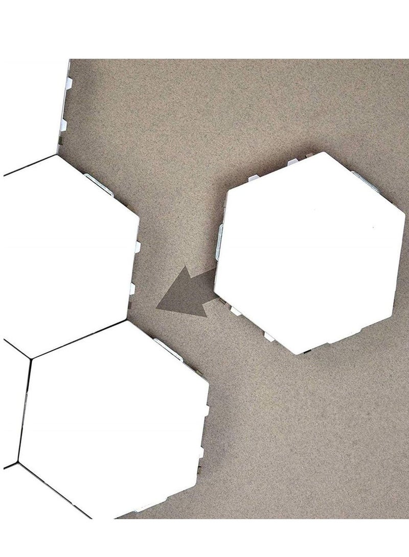 SYOSI 3 Pack White Hexagon Modular Touch Sensitive Lights Nano-leaf Wall Sconce Light Modern Smart Lamp Led Panel Night Decoration For Indoor Living Room Not Include Holder - Image 5