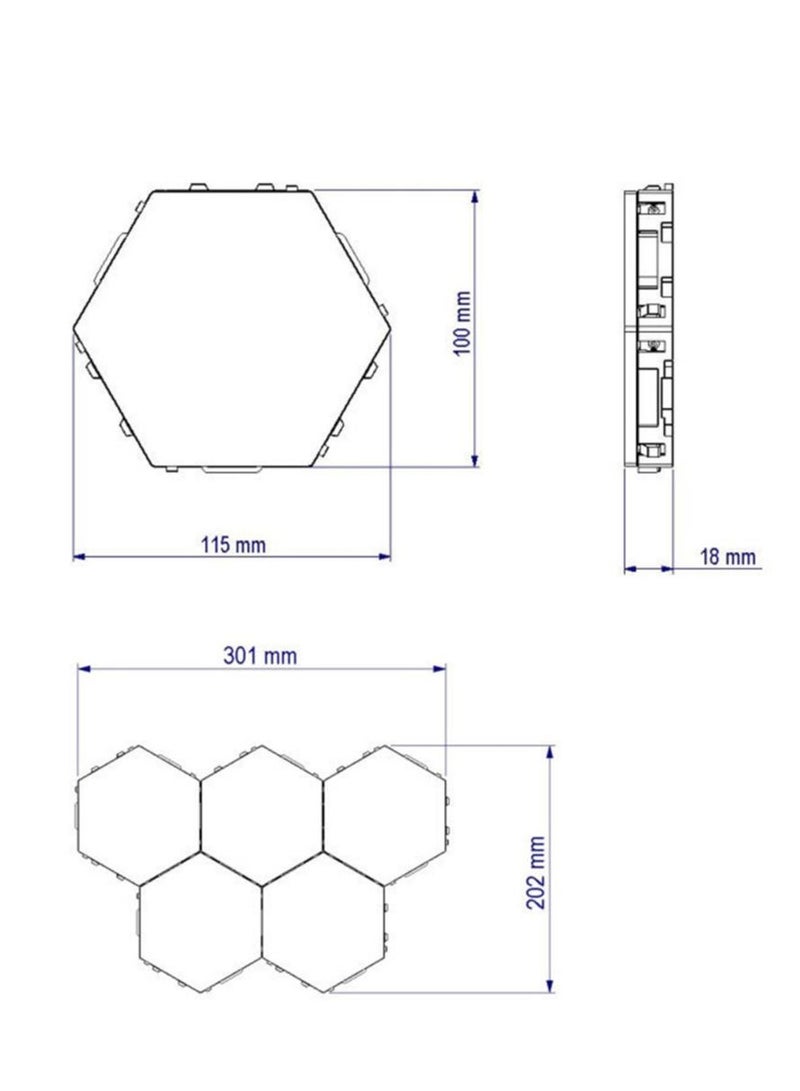 SYOSI 3 Pack White Hexagon Modular Touch Sensitive Lights Nano-leaf Wall Sconce Light Modern Smart Lamp Led Panel Night Decoration For Indoor Living Room Not Include Holder - Image 4