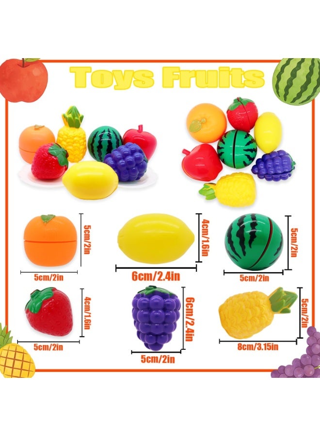 Pretend Play Kitchen Accessories for Kids, 77Pcs Cutting Fruits Vegetables Hamburger Toy Kitchen Accessories with Baskets for Toddlers 3 Years Old - Image 4