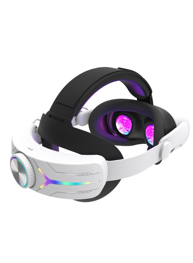 Newest Meta Quest 3s Charging Headstrap with 12000mAh Battery, Quest 3 Gaming Headband, 6-Color Breathing Lights, Polymer Material, Size Fits Adults & Kids - Enhanced Gameplay Experience - Image 1