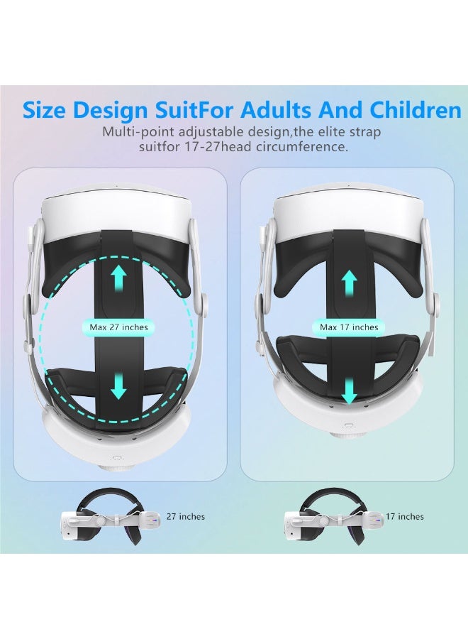 Newest Meta Quest 3s Charging Headstrap with 12000mAh Battery, Quest 3 Gaming Headband, 6-Color Breathing Lights, Polymer Material, Size Fits Adults & Kids - Enhanced Gameplay Experience - Image 5