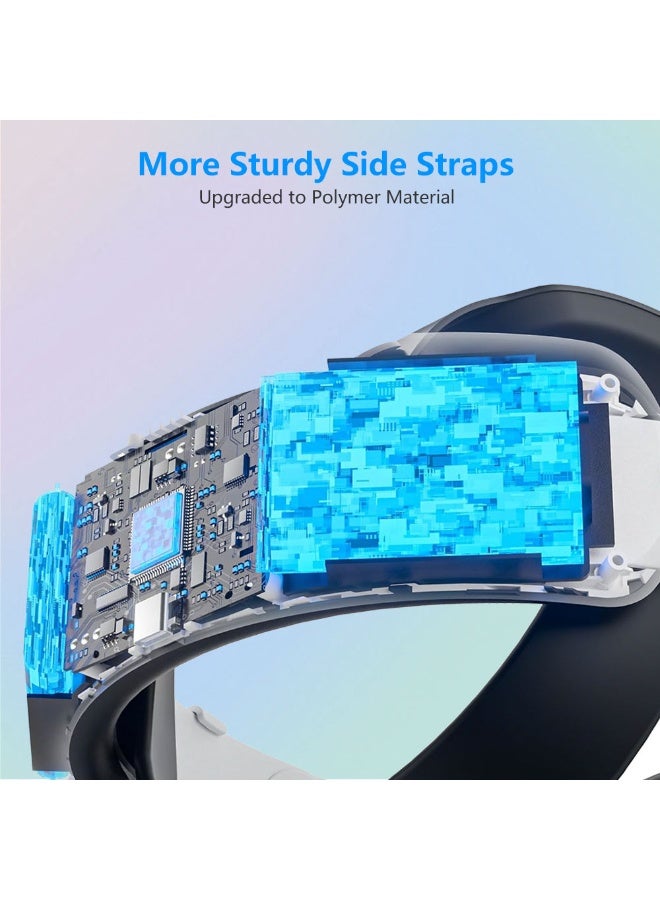 Newest Meta Quest 3s Charging Headstrap with 12000mAh Battery, Quest 3 Gaming Headband, 6-Color Breathing Lights, Polymer Material, Size Fits Adults & Kids - Enhanced Gameplay Experience - Image 4