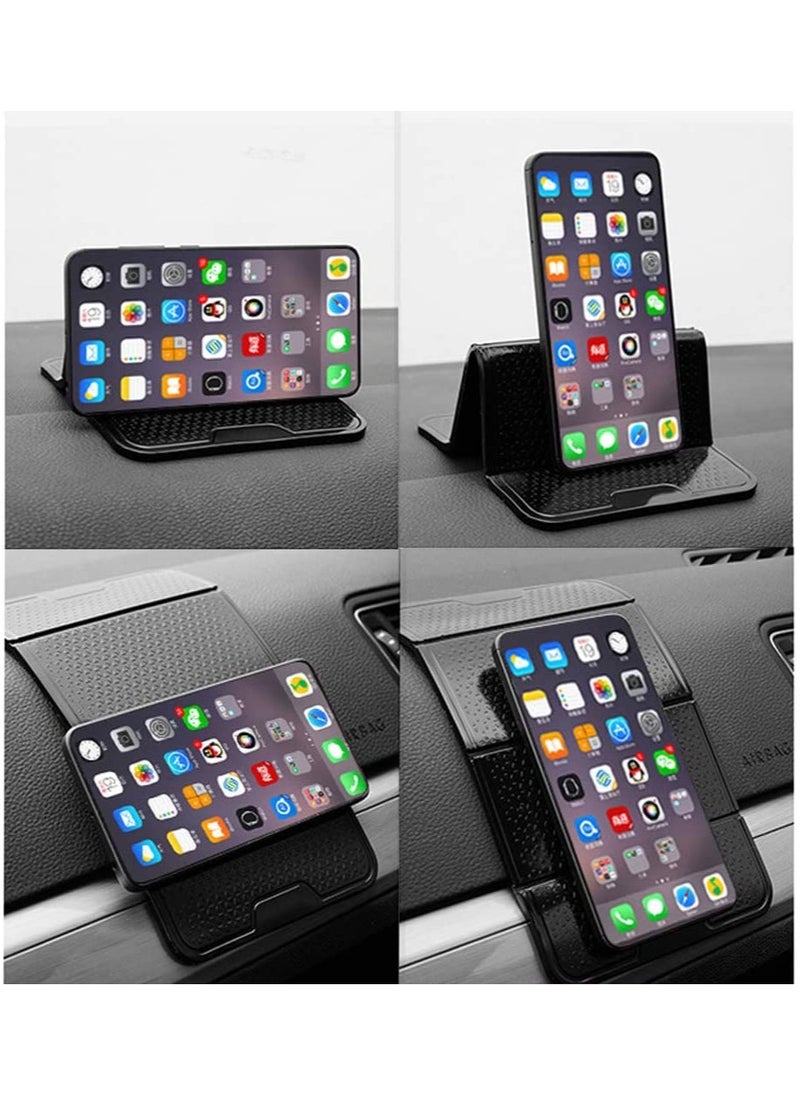 SYOSI - Anti-slip Sticky Pads,Non-slip Silicone Mats in Car Phone Holder for Dashboard Mobile Phone Holder Holds Cell Phones GPS HUD Keychains Coins Glasses Heat Resistant Washable Reusable Black 20.5*12cm - Image 1