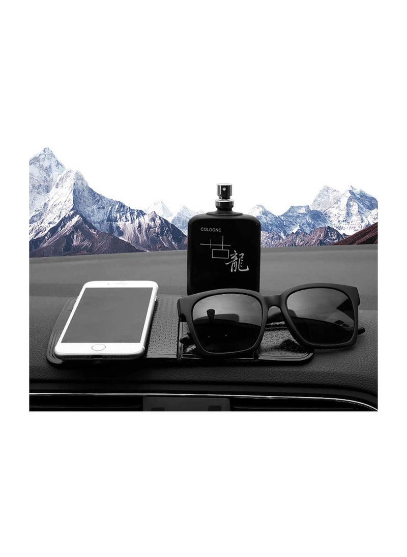 SYOSI - Anti-slip Sticky Pads,Non-slip Silicone Mats in Car Phone Holder for Dashboard Mobile Phone Holder Holds Cell Phones GPS HUD Keychains Coins Glasses Heat Resistant Washable Reusable Black 20.5*12cm - Image 1