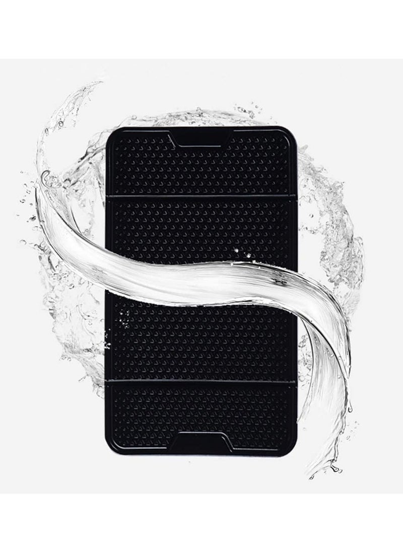 SYOSI - Anti-slip Sticky Pads,Non-slip Silicone Mats in Car Phone Holder for Dashboard Mobile Phone Holder Holds Cell Phones GPS HUD Keychains Coins Glasses Heat Resistant Washable Reusable Black 20.5*12cm - Image 1