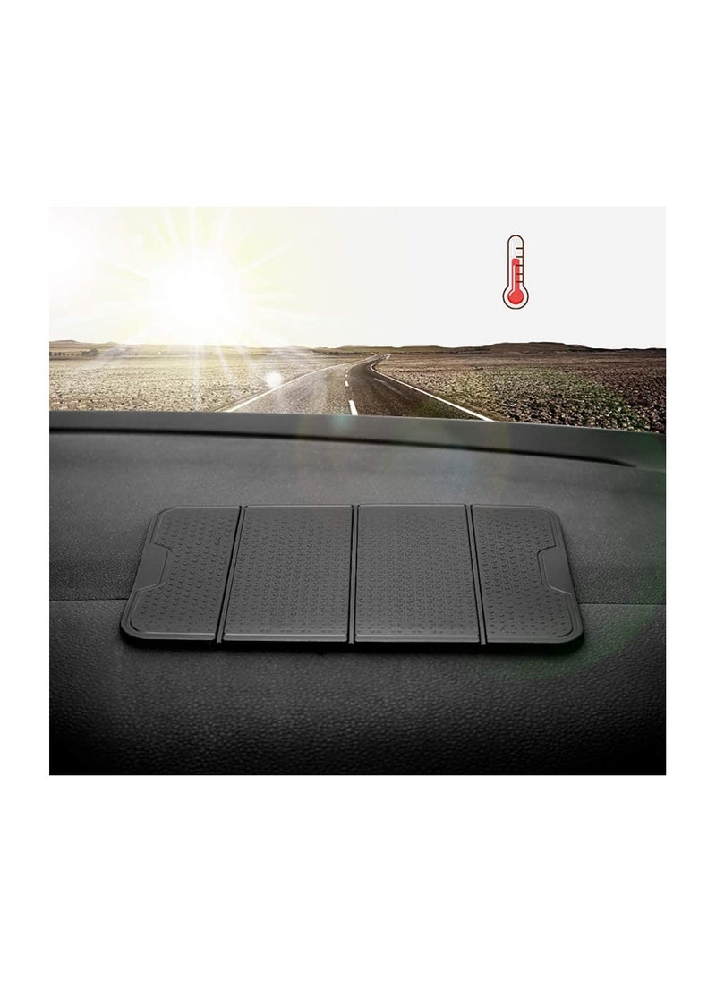 SYOSI - Anti-slip Sticky Pads,Non-slip Silicone Mats in Car Phone Holder for Dashboard Mobile Phone Holder Holds Cell Phones GPS HUD Keychains Coins Glasses Heat Resistant Washable Reusable Black 20.5*12cm - Image 1