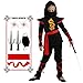 SATKULL Girls Ninja Costume Halloween Ninja Costumes Set for Kids Girl Ninjas Role Playing Dressing SuitKidsS45T Black - Image 3
