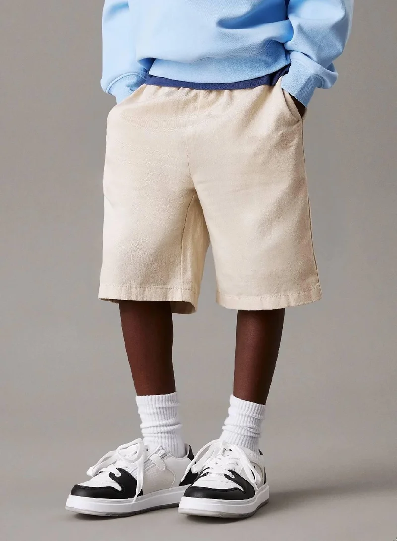 Calvin Klein Jeans Relaxed Linen Blend Shorts