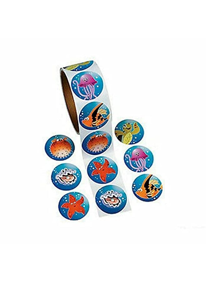Fun Express Tropical Sea Life Stickers For Summer Stationery Stickers Stickers Roll Summer 100 Pieces - Image 1
