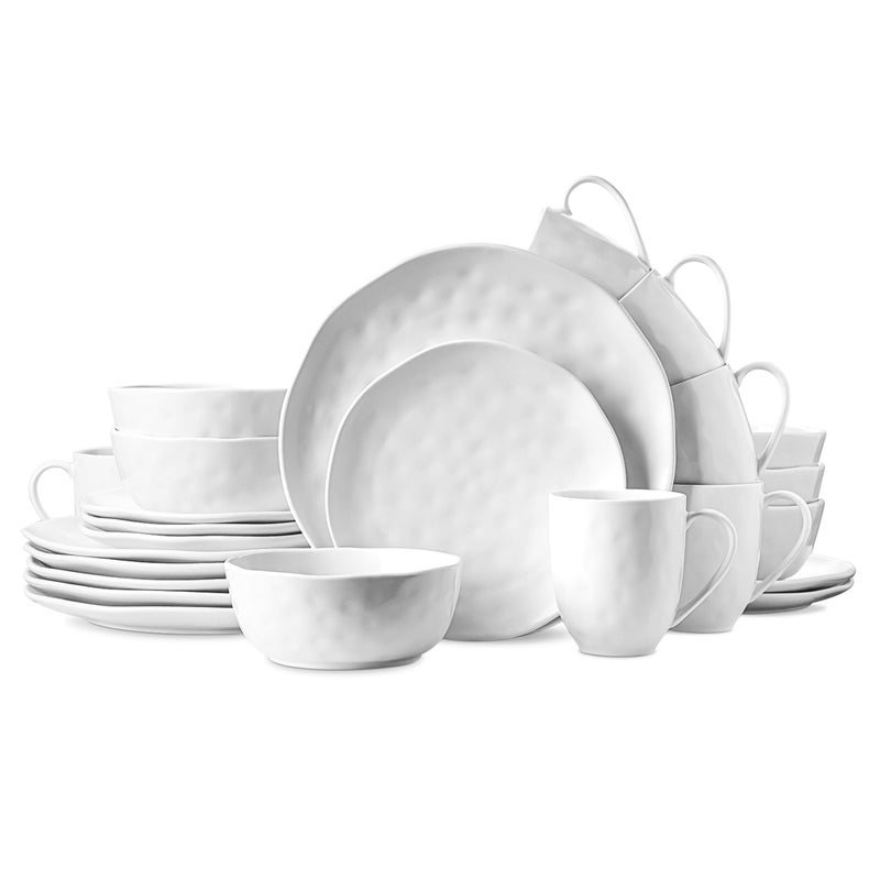 Stone lain Ivy Porcelain Dinnerware Set 24Piece Service for 6 White - Image 1