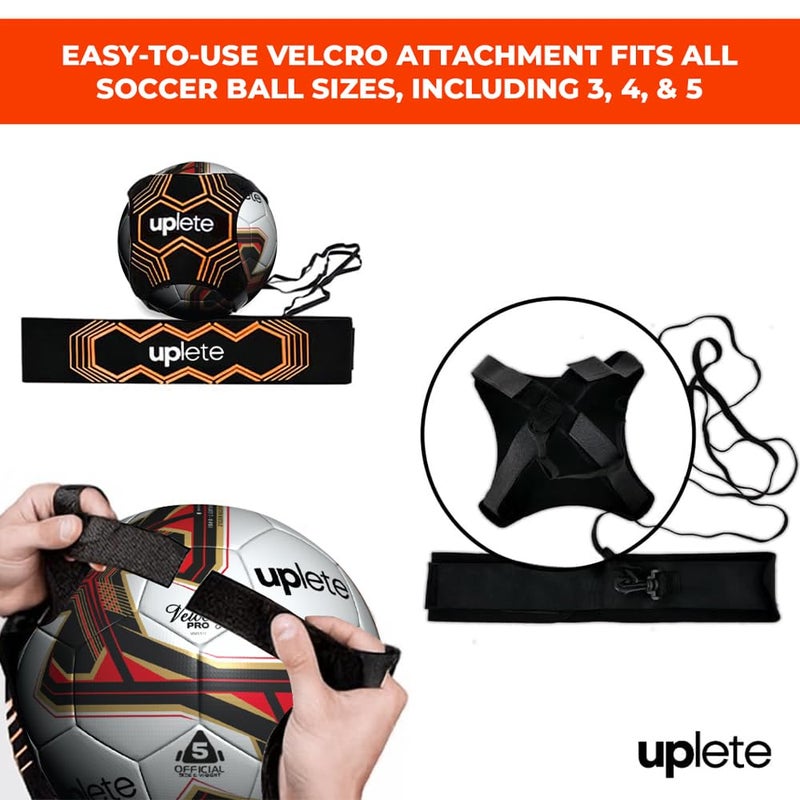 Uplete Hands-Free Adjustable Soccer Ball Trainer â€“ Fits Ball Sizes 3, 4, & 5 â€“ Soccer Practice Tool for Shooting, Passing, Juggling, Throw Ins â€“ Portable Training Aid for Field Players and Goalies - Image 3