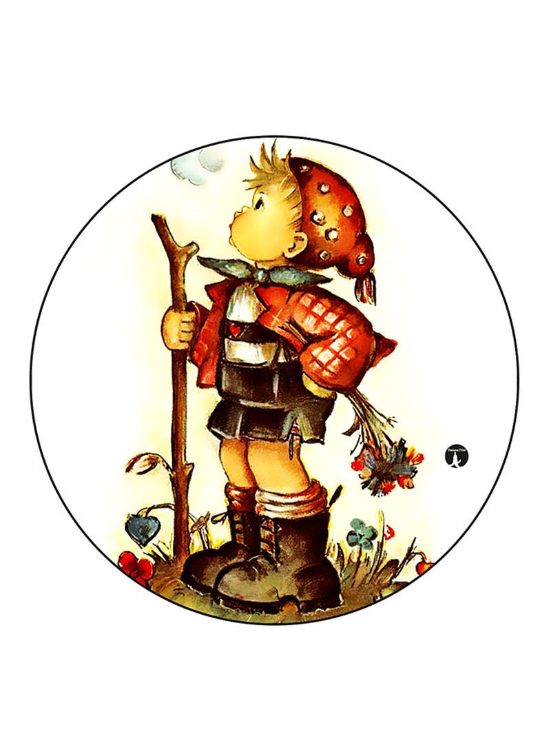 RKN Boy Printed Mouse Pad  Round  Multicolour