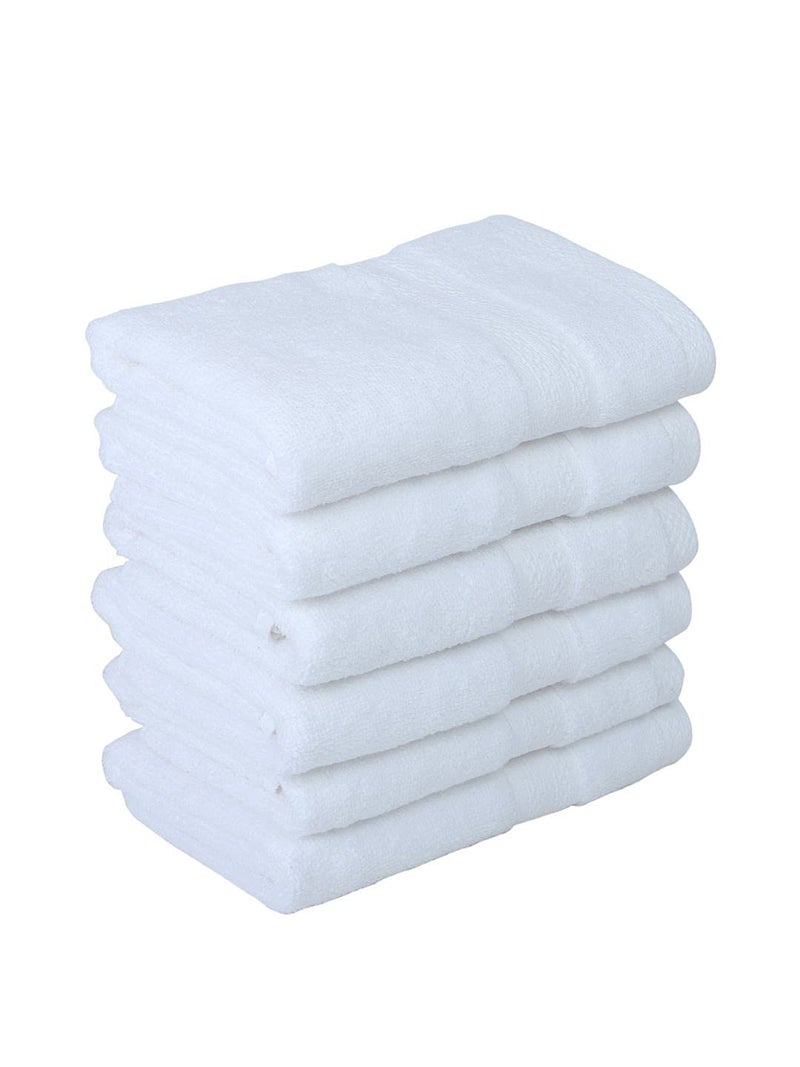 BIANCA Ultra Soft Zero Twist 100% Cotton Towel-6pc Hand Towel (Paradiso) | Super Absorbent, Fluffy | AeroCore Organic Technology - for Men, Women, Gym, Kitchen Solid-White - Image 3