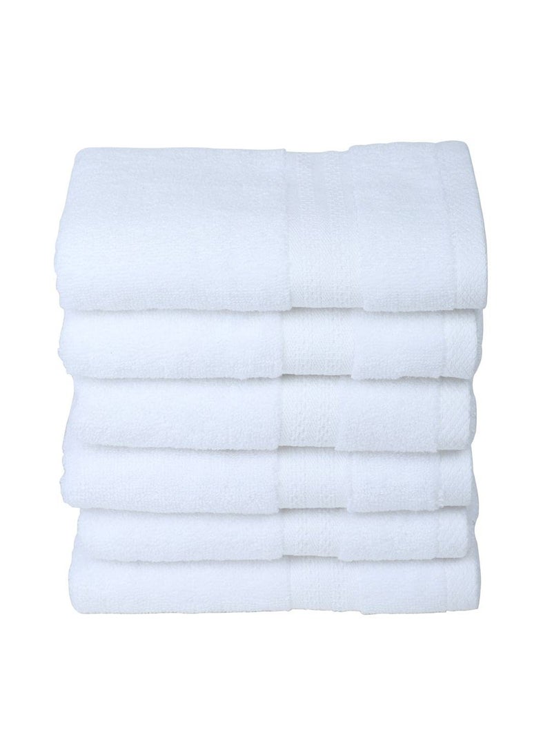 BIANCA Ultra Soft Zero Twist 100% Cotton Towel-6pc Hand Towel (Paradiso) | Super Absorbent, Fluffy | AeroCore Organic Technology - for Men, Women, Gym, Kitchen Solid-White - Image 2