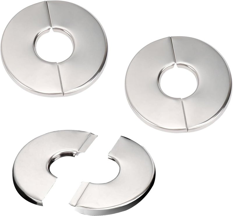 smrtcol 3 Pack Wall Split Flange Self-Adhesive Split Flange for Pipes 28mm Snap-On Cover, Stainless Steel Decorative Pipe Ring for Water/Drain/Gas Lines - Image 1