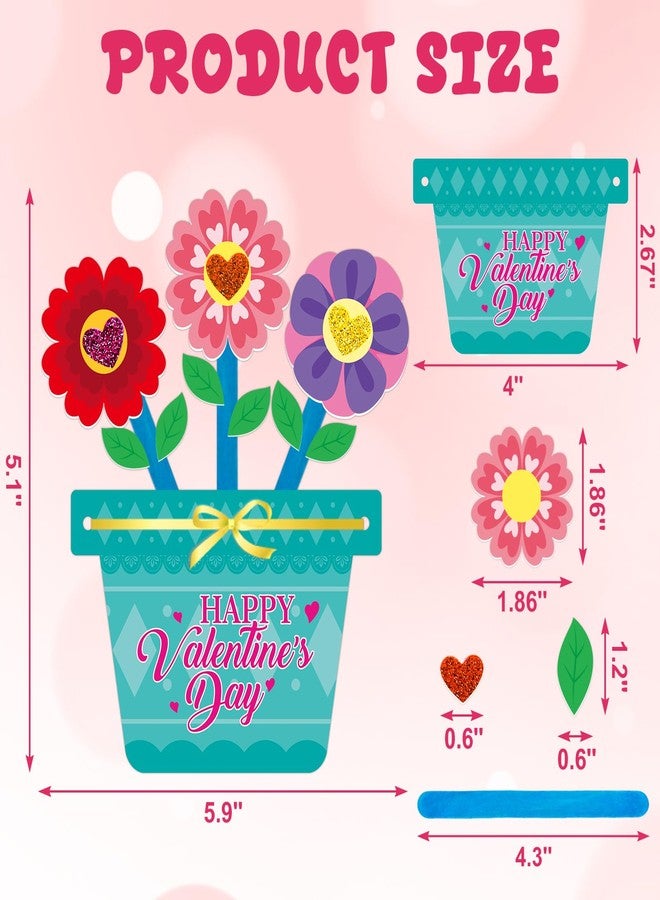 Fancy Land 24 Set Valentines Day Crafts for Kids Foam Flower Pot Valentine's Day Gifts Decorations School Classroom Activity - Image 4