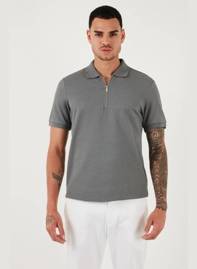 Buratti  Buratti Cotton Regular Fit Zip-Up Polo Collar T-Shirt Men's POLO COLLAR T-SHIRT 5902915 for Men | Best Price UAE