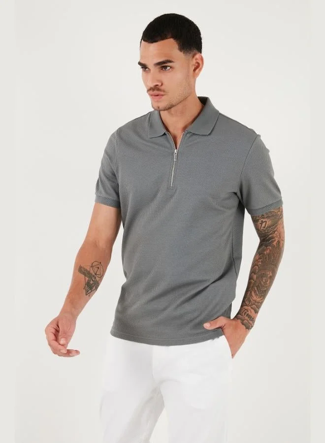 Buratti  Buratti Cotton Regular Fit Zip-Up Polo Collar T-Shirt Men's POLO COLLAR T-SHIRT 5902915 for Men | Best Price UAE