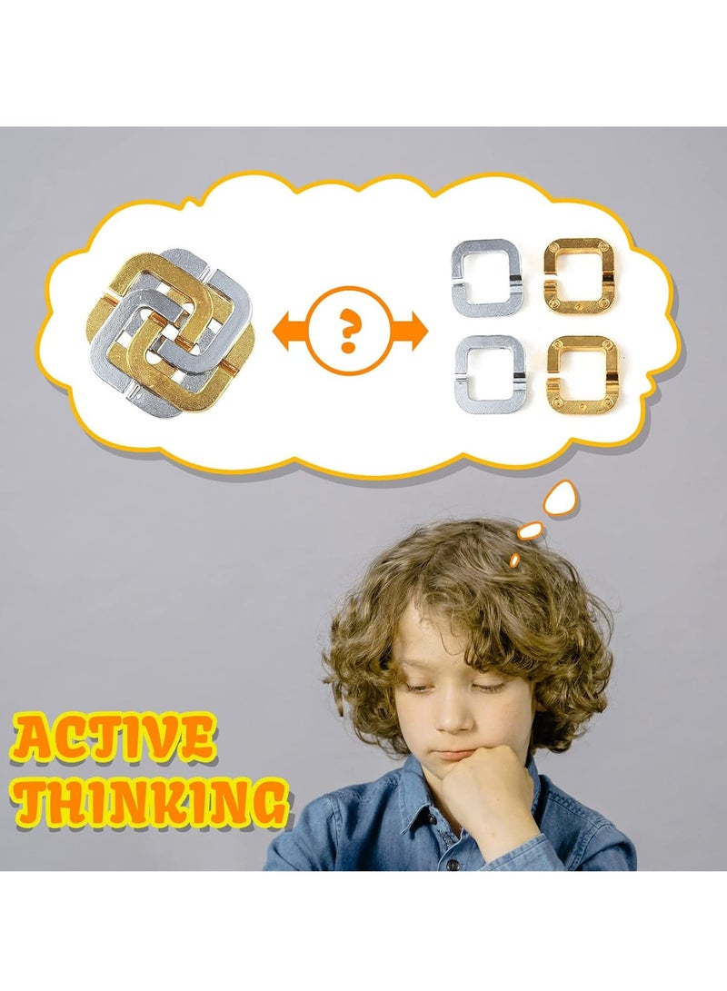 Gonice Cast Metal Disentanglement Puzzle, Interlocking Unlock IQ Test for Adults Kids - Image 2