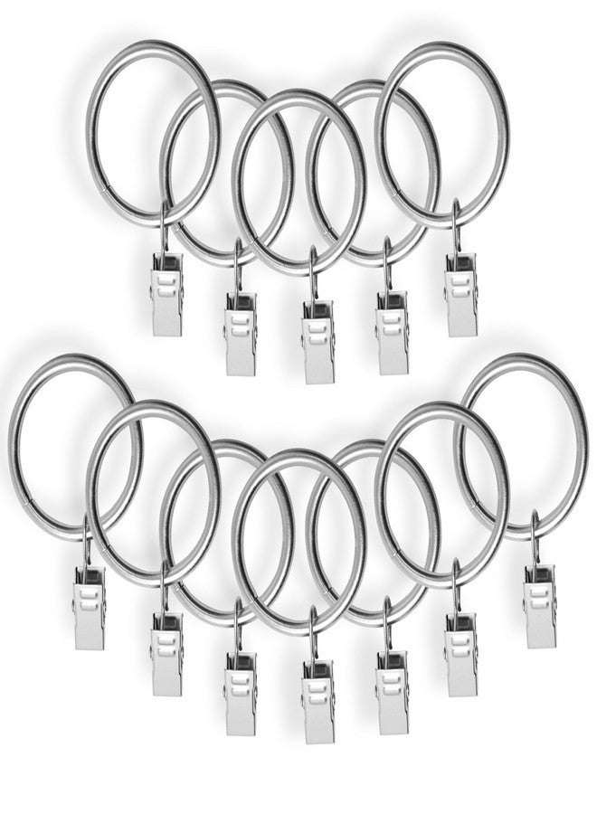 Chicology Clip Rings, Fits Rods 1 1/8-in. Diameter, Curtain & Drapery Hardware, Essential Satin Nickel - Pack of 12 - Image 3