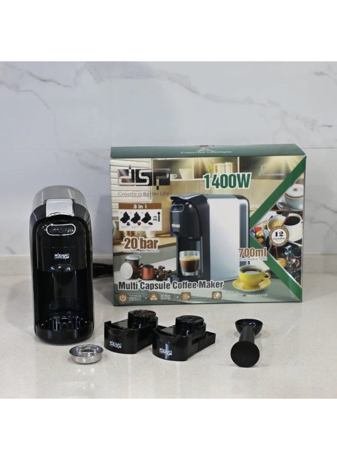 DSP KA3118 Multi-Capsule 3-in-1 Coffee Machine - Image 4