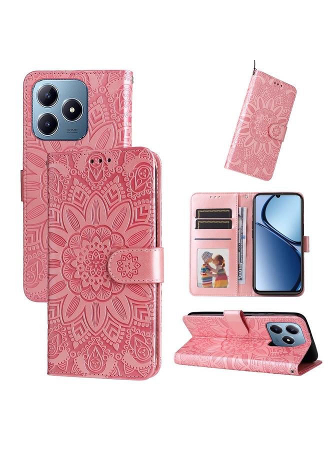 erorex Case For Realme C63 / C61 / Note 60 Embossed Sunflower Leather Phone Case - Image 1