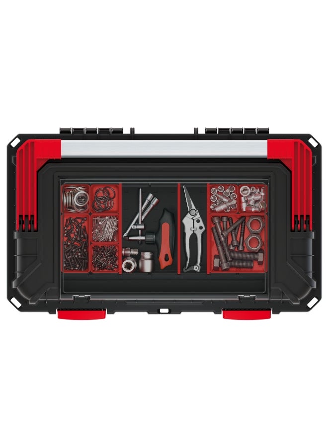 Kistenberg 60 Multi Compartment Heavy Tool Box with Foldable Handle Black and Red 33.7 x 36 x 58.5 cm - Image 5