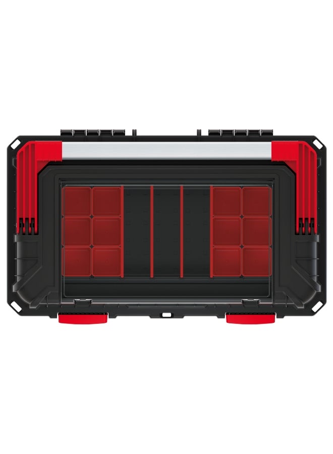 Kistenberg 60 Multi Compartment Heavy Tool Box with Foldable Handle Black and Red 33.7 x 36 x 58.5 cm - Image 4