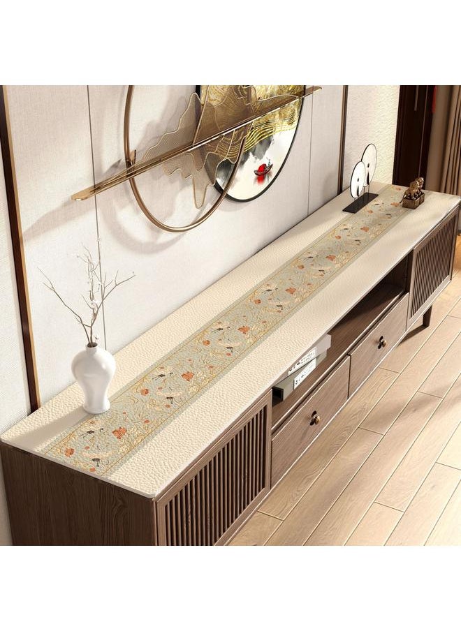 Bluejw - TV Cabinet Protective Mat New Chinese Shoe Cabinet Countertop Anti-Dirty Mat Light Luxury High-Level Entrance Sideboard Dispable Tablecloth - Image 1