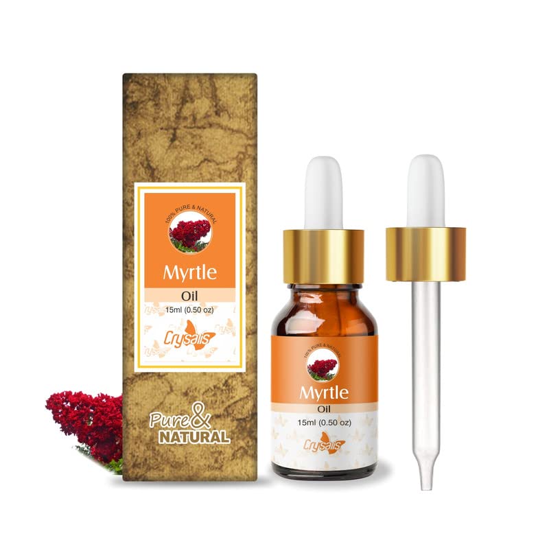 CRYSALIS Crysalis Myrtle Myrtus Oil 100 Pure Natural Undiluted Essential Oil Organic Standard It Is Perfect For Massage On Face Aromatherapy Oil 15ML With Dropper - Image 1
