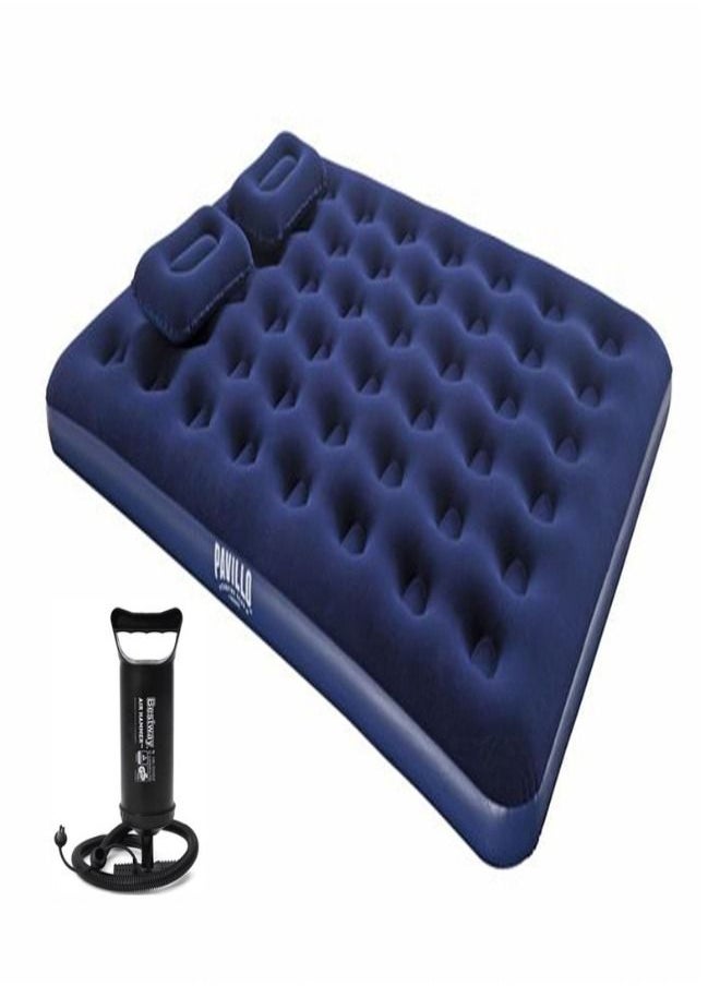 Bestway - Bestway Flocked Air Bed With Air Pump & 2pillow(Queen) 203X152X22Cm -26-67374 - Image 1