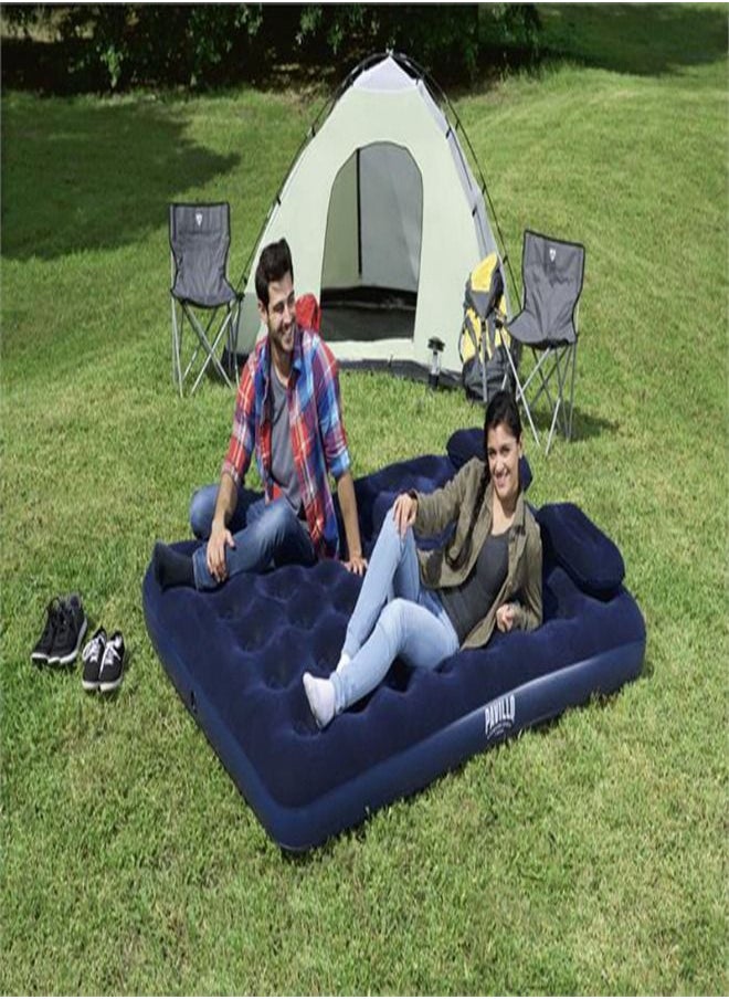 Bestway - Bestway Flocked Air Bed With Air Pump & 2pillow(Queen) 203X152X22Cm -26-67374 - Image 1