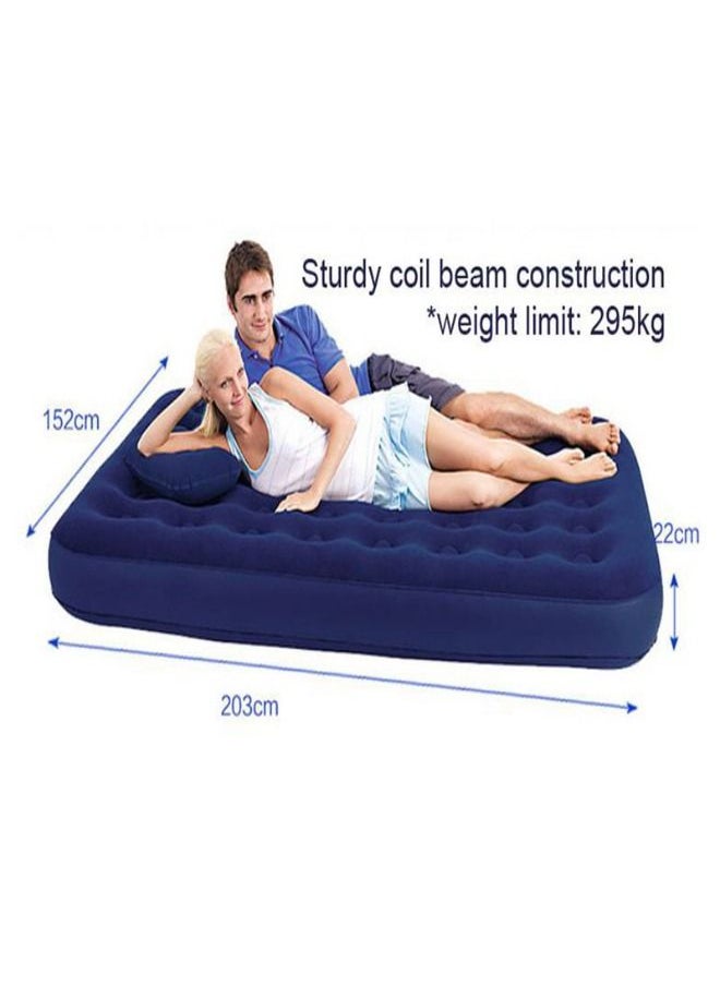 Bestway - Bestway Flocked Air Bed With Air Pump & 2pillow(Queen) 203X152X22Cm -26-67374 - Image 1