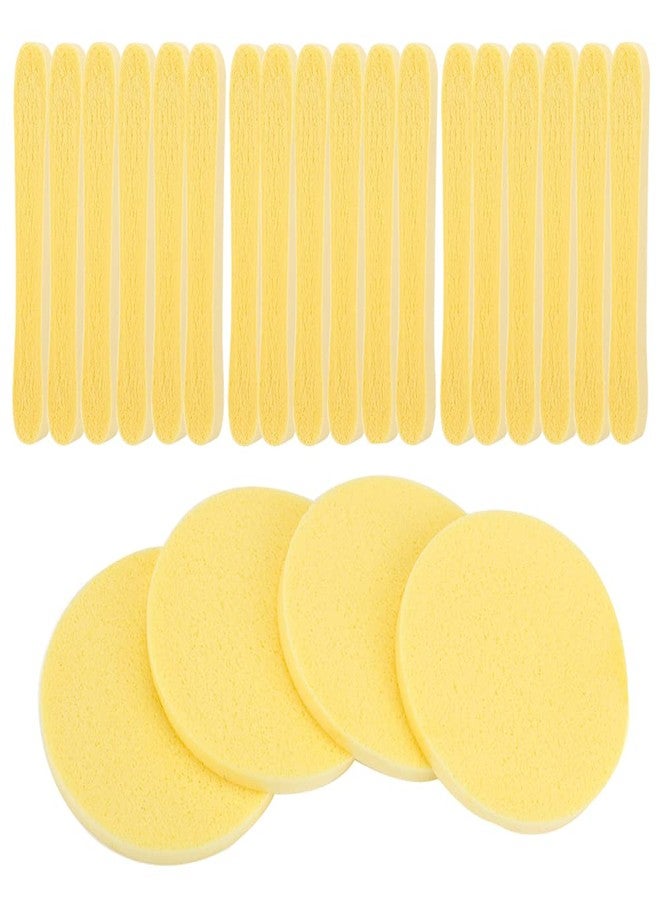 FITINI Facial Sponge Compressed Makeup Remover 120 Count Wash Pads Round Soft Face Cleansing Sponges for Woman Exfoliating Mask,Makeup Removal,Spa Cleaning,Yellow - Image 1