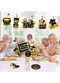 HOWAF Retirement Party Decorations Gold Retirement Party Centerpiece Glitter Table Toppers Funny Happy Retirement Party Props For Happy Retirement Party Supplies Man And Women，28 Pack  - Image 5